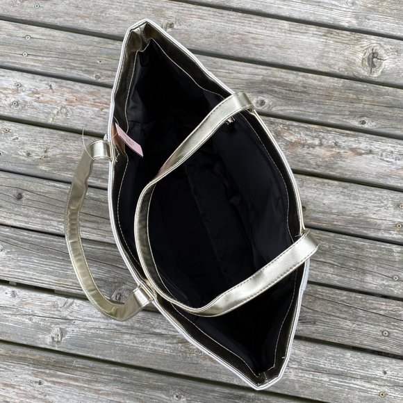 Victoria's Secret Metallic Striped Tote Bag - Picture 6 of 16